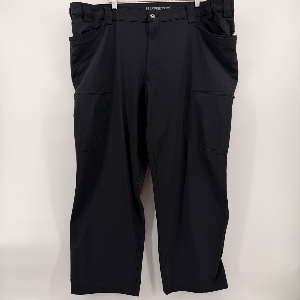 Duluth Trading Co Flexpedition Pants Mens 46x30 Relaxed Fit Black Cargo Stretch